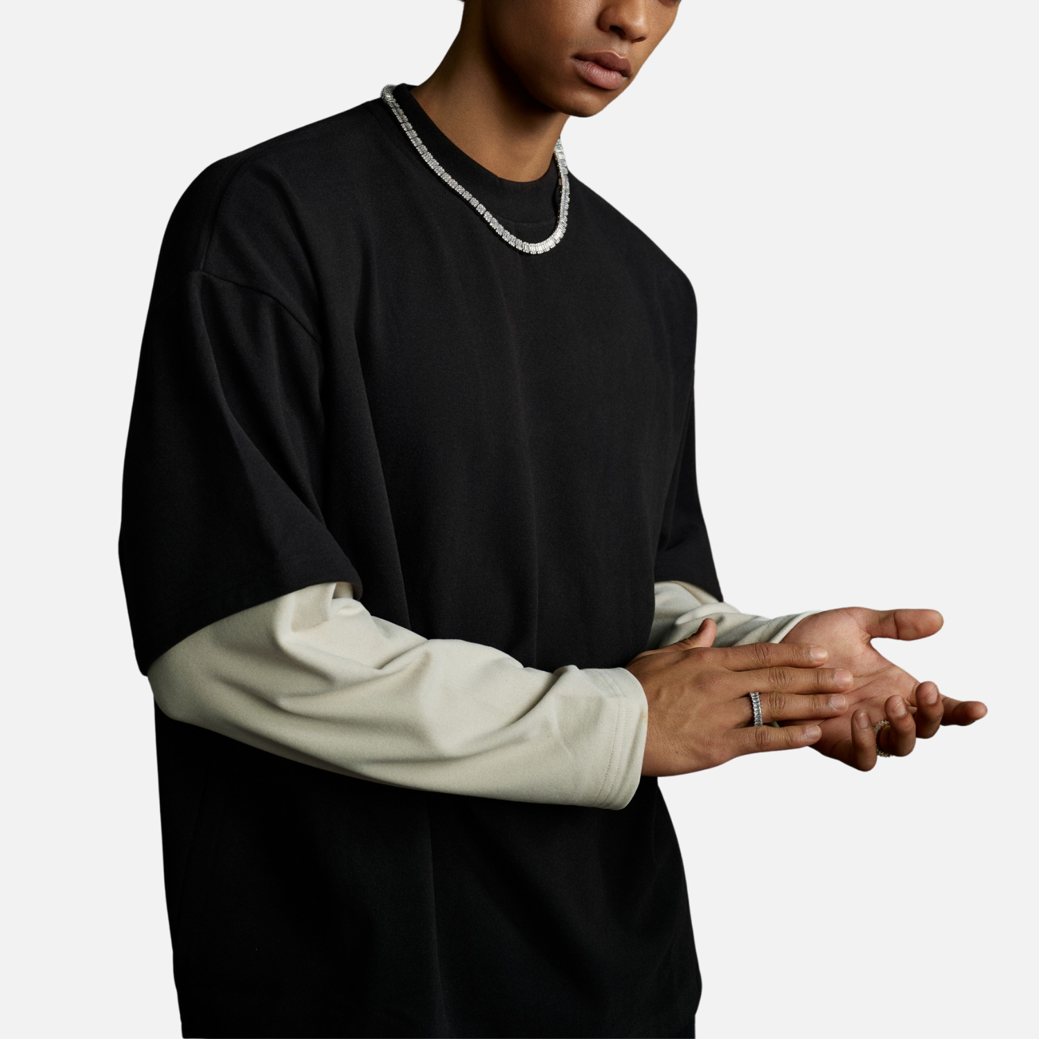 Layered Coral Fleece Long Sleeve Tee