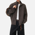 Vintage Cable Knit Zip-Up Sweater