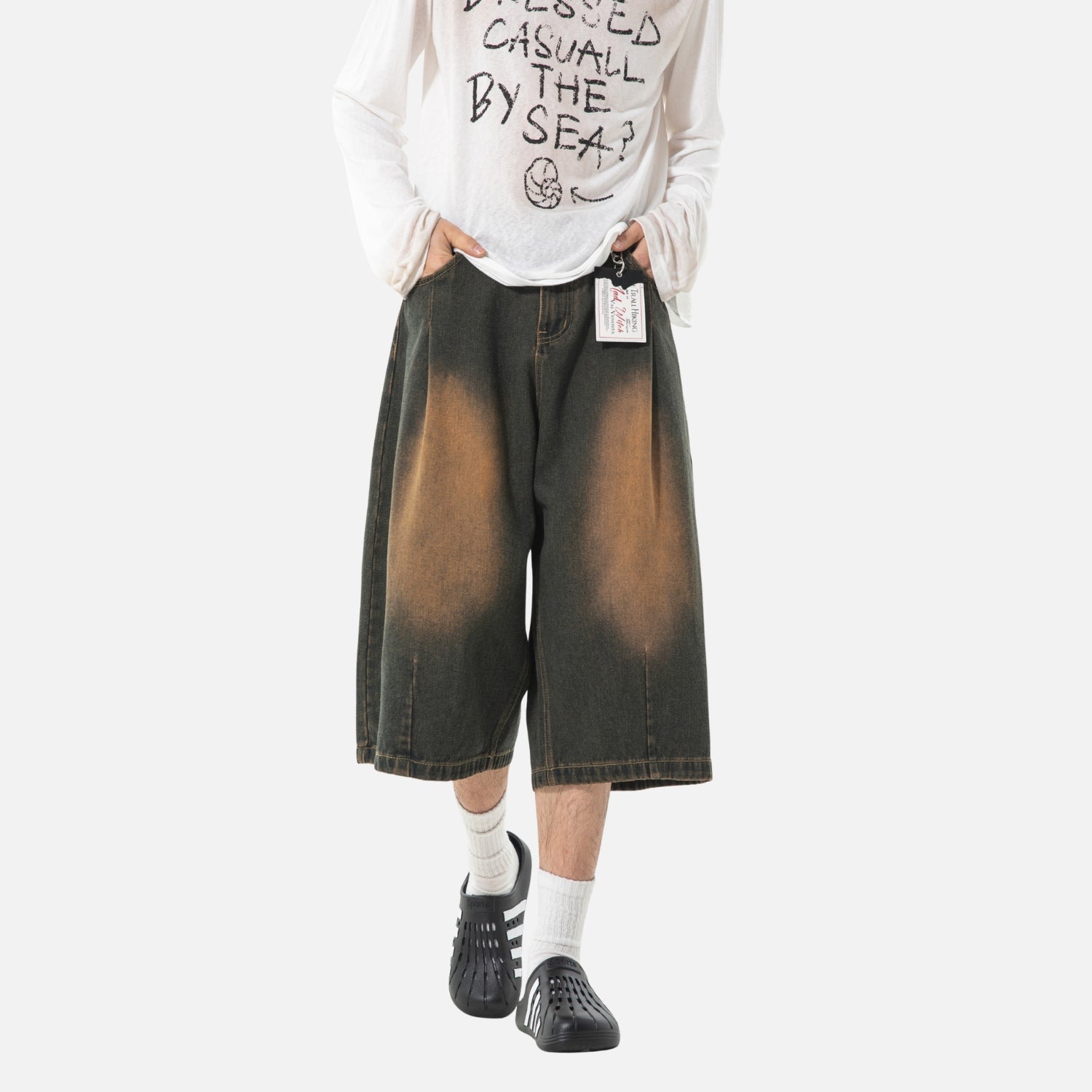 Washed Vintage Denim Bermuda Shorts