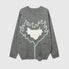 Trendy Heart-Embossed Loose Knit Sweater