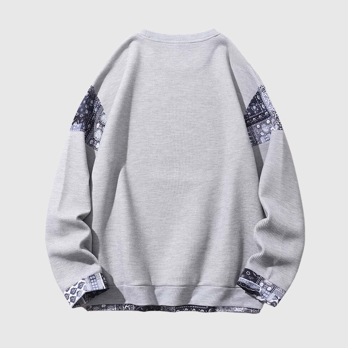 Retro Patterned Loose-Fit Sweatshirt