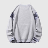 Retro Patterned Loose-Fit Sweatshirt