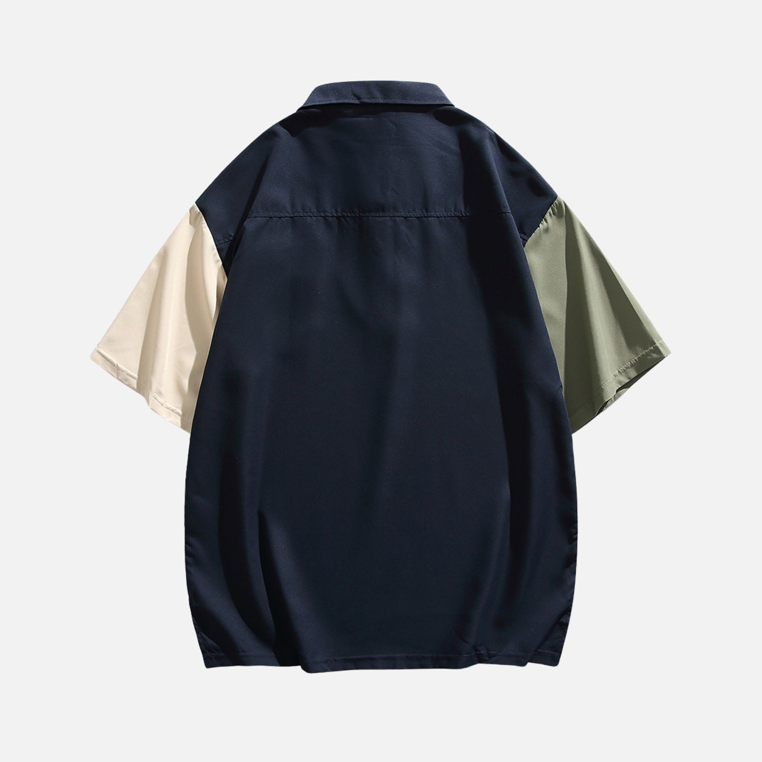 Camiseta moderna de cuello redondo con bloques de color