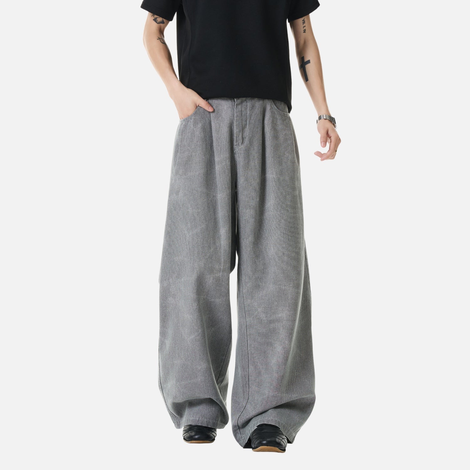 Old-Money Washed Denim Pants