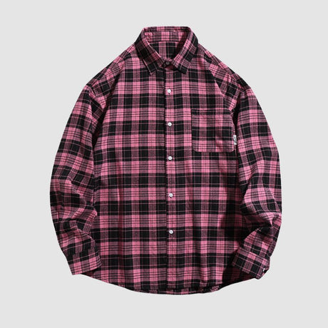 Letter Printed Plaid Shirts