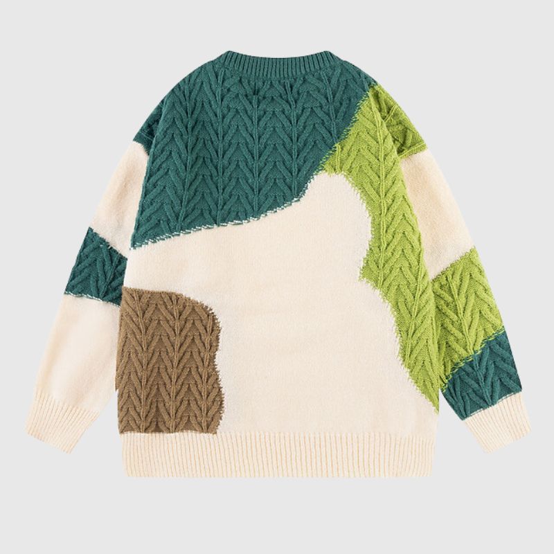 Vintage Chic Color Clash Cozy Sweater