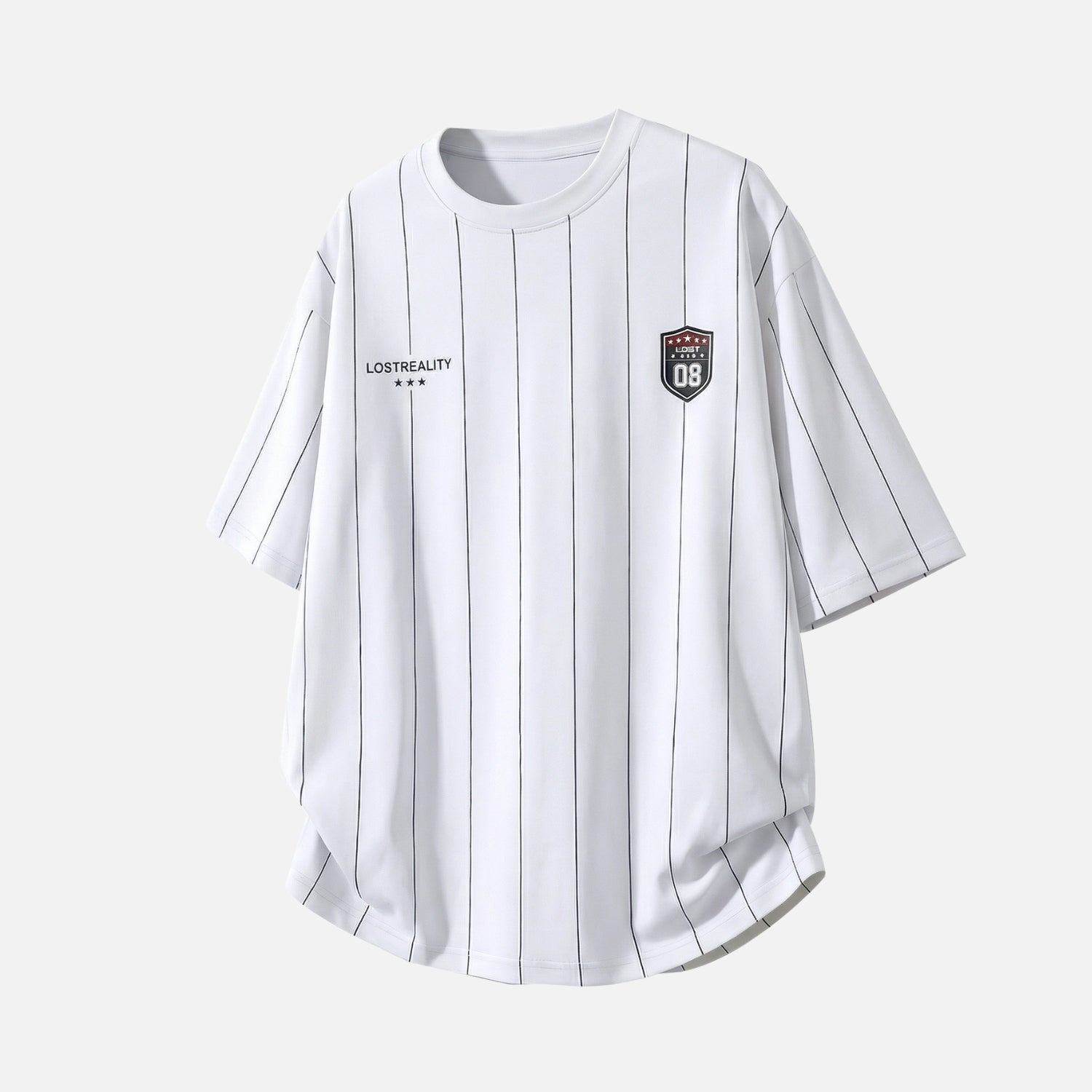 Camiseta Vintage Estampada a Rayas