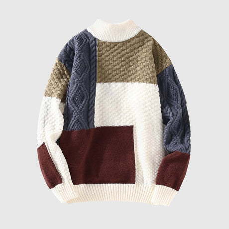 Patchwork Turtleneck Sweater