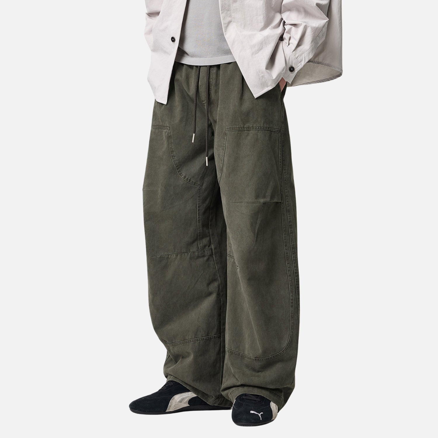 Punk-Inspired Washed Cotton Baggy Pants