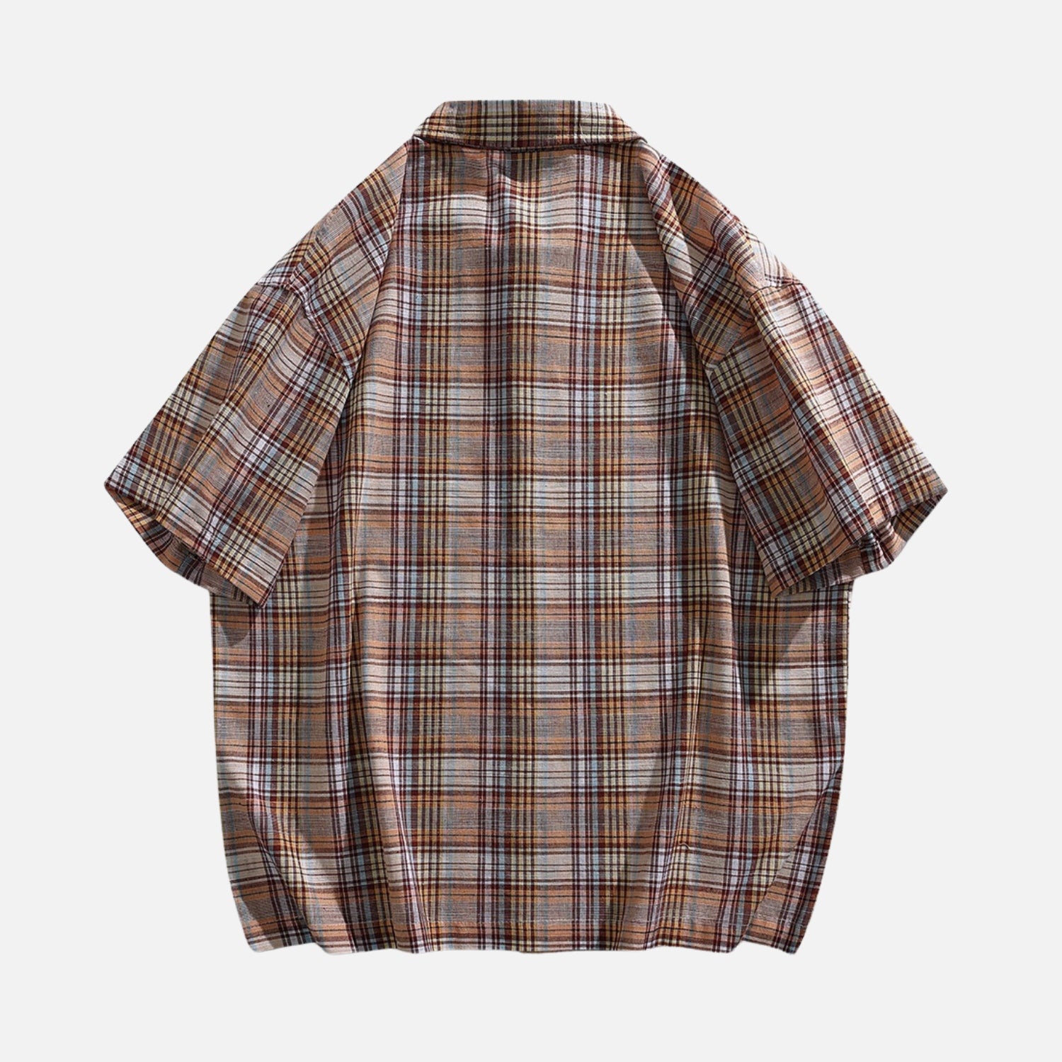 Vintage Plaid Print Cotton Shirt