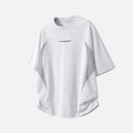 Asymmetric Mesh Panel Cotton Tee