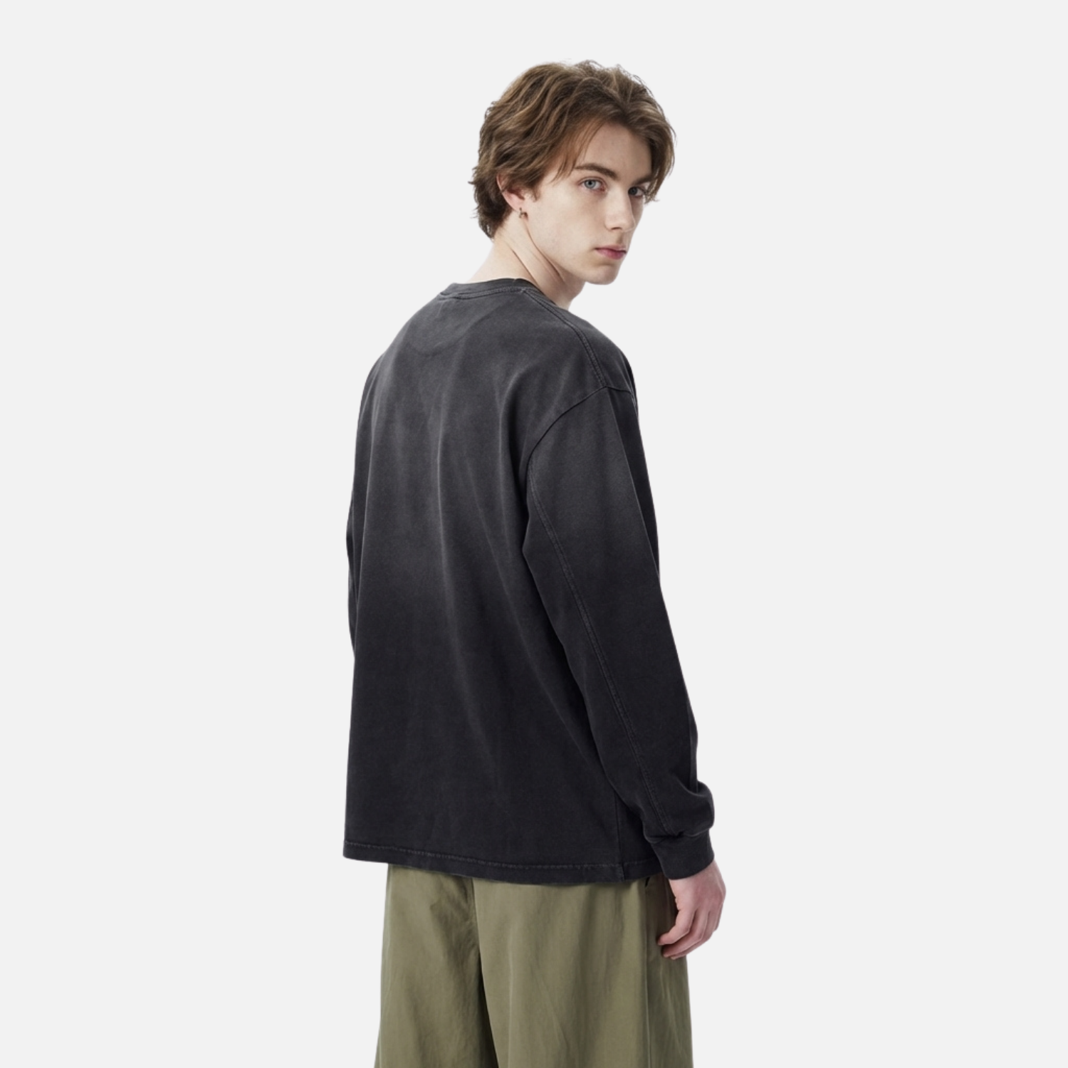 Sweatshirts aus Baumwolle mit Washed-Out-Farbverlauf