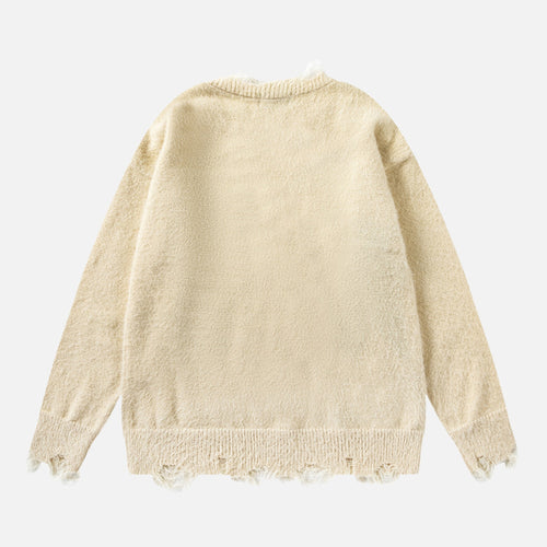 Strickpullover mit Katzenmuster