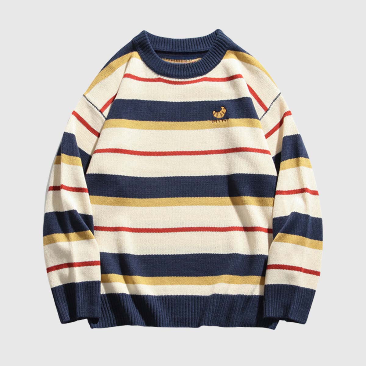 Striped Stitch Knit Sweater