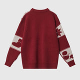 Christmas Pattern Embossed Color-Block Sweater