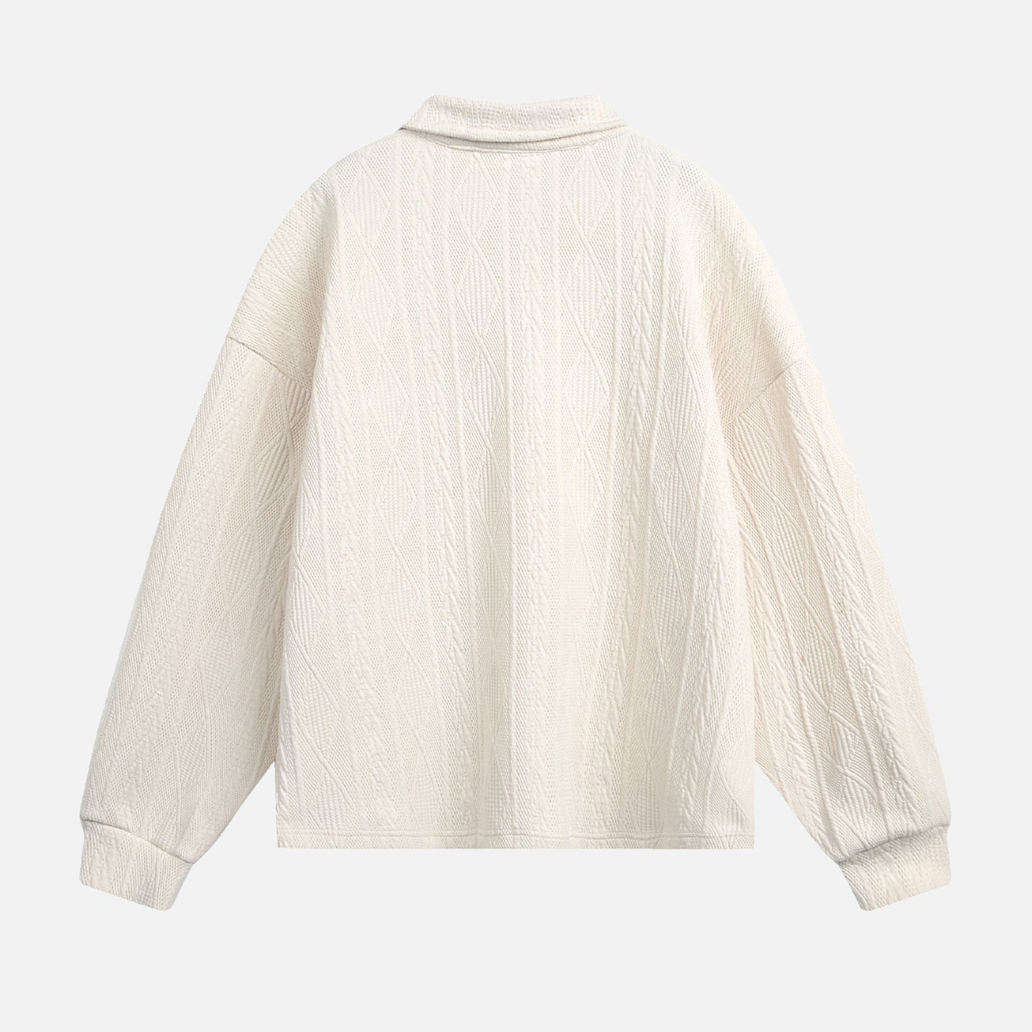 Heavy Jacquard Textured Polo Sweatshirt