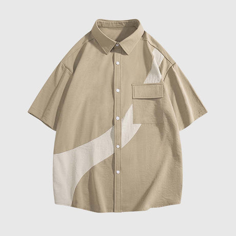 Abstract Contrast Panel Shirt