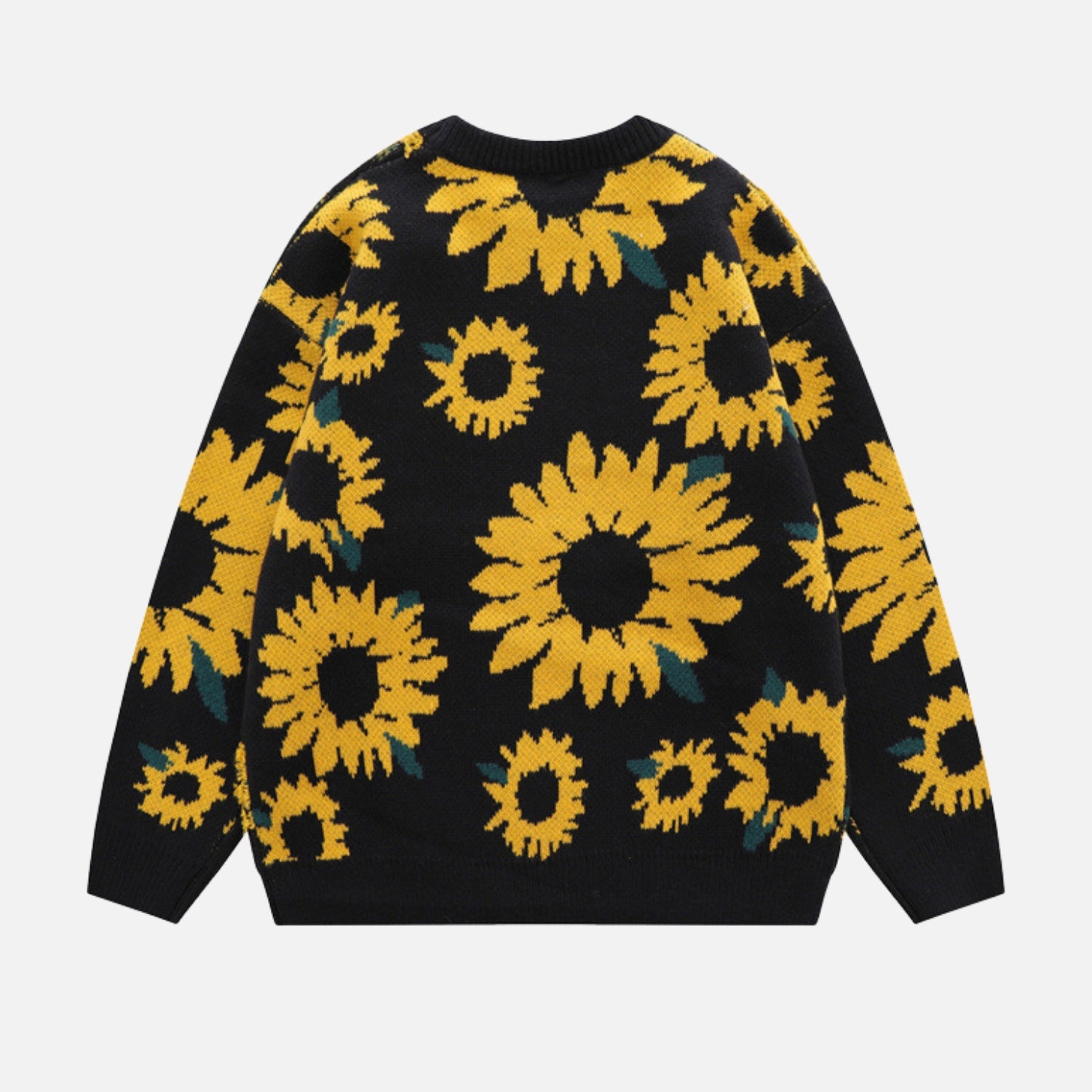 Suéter de punto con bordado de girasol