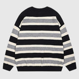 Cat Striped Knit Sweater