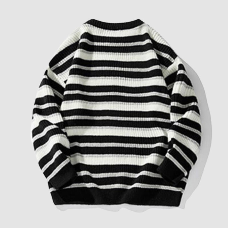 Timeless Hues Patchwork Stripe Knit Pullover