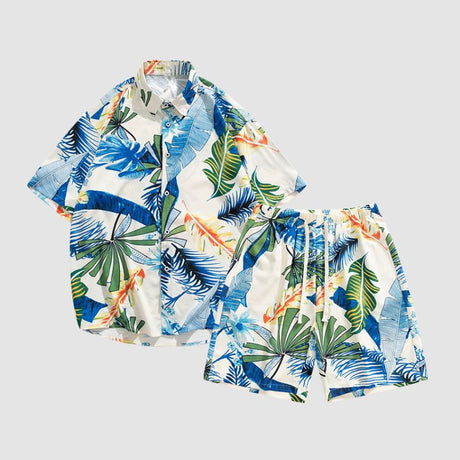 Hawaiian Ice Silk Shirt Sets