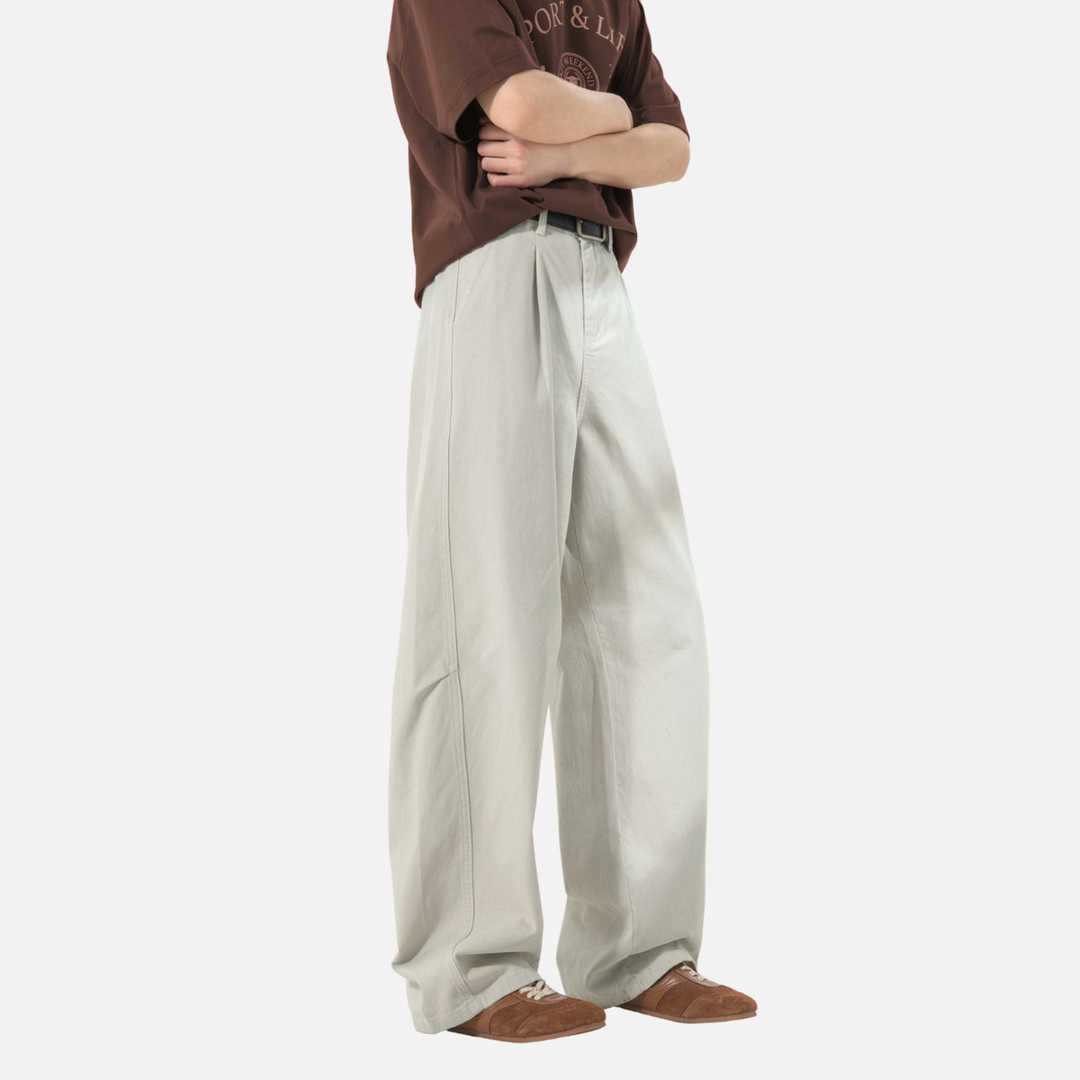 Japanese Vintage Pleated Straight-Leg Pants