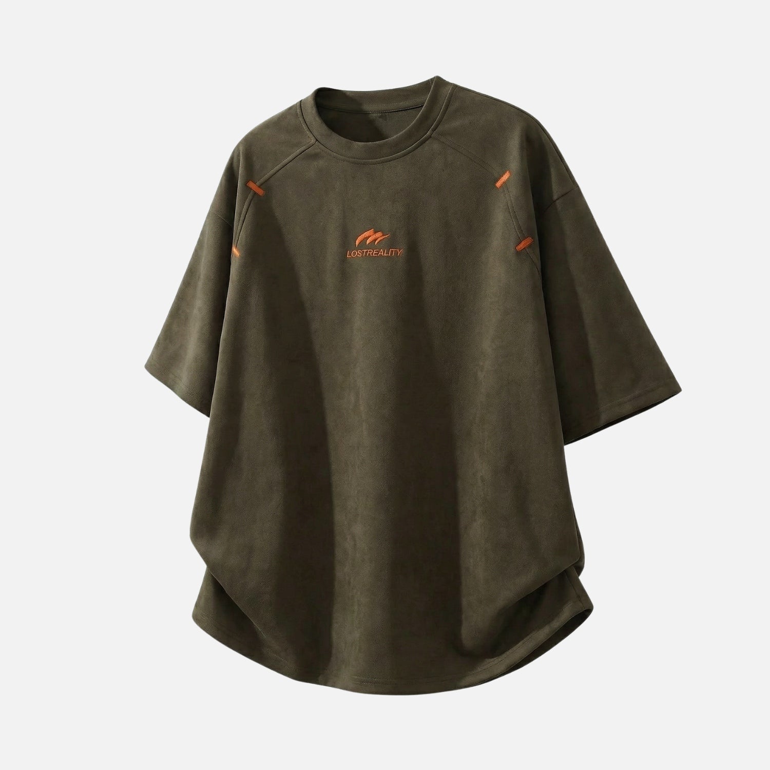 Camiseta bordada con bloques de color estructurados