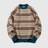 Retro Striped Knit Sweater