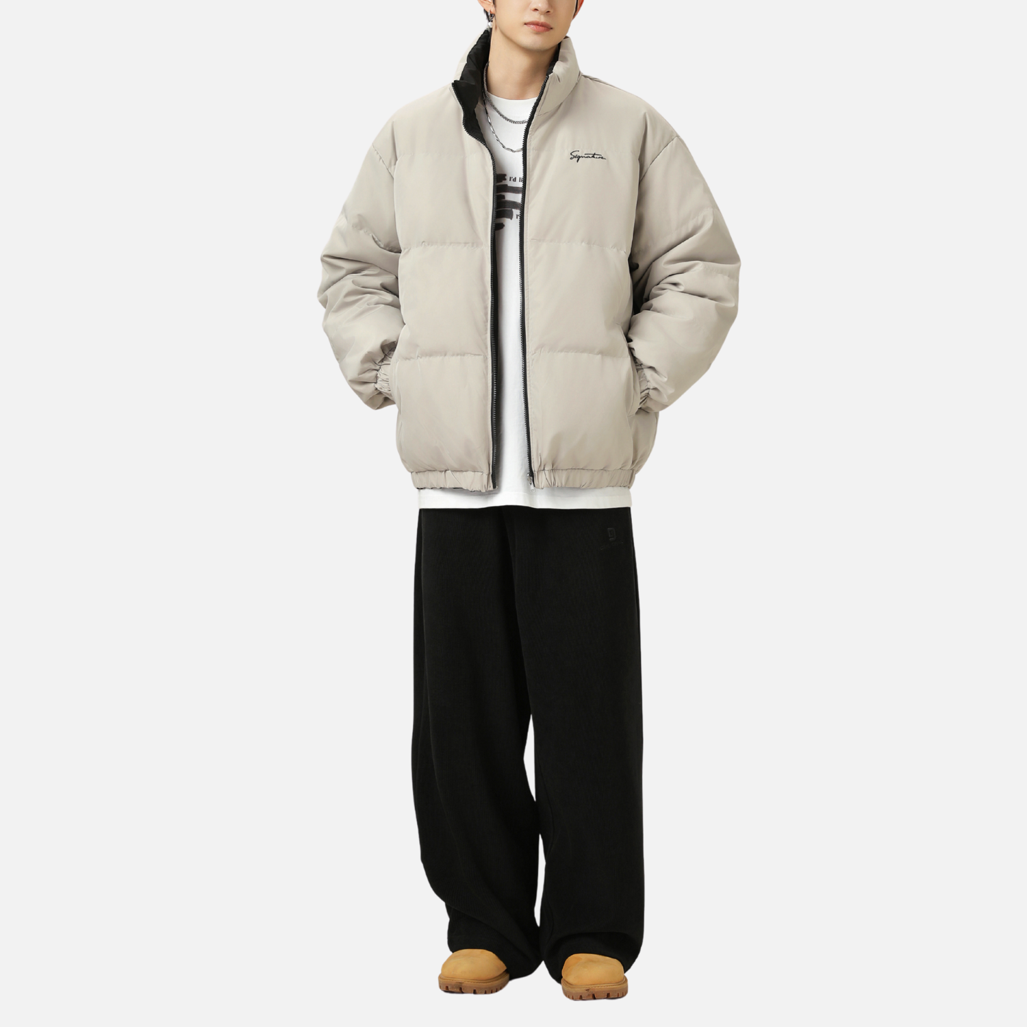 Chaqueta acolchada reversible de dos tonos