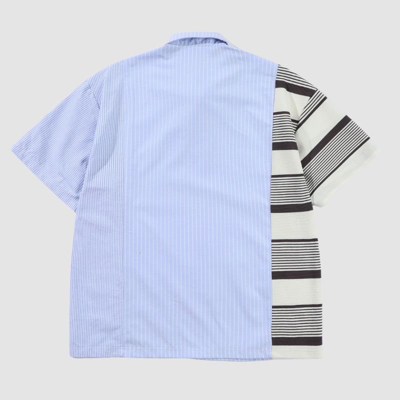 Contrast Stripe Patchwork Shirts