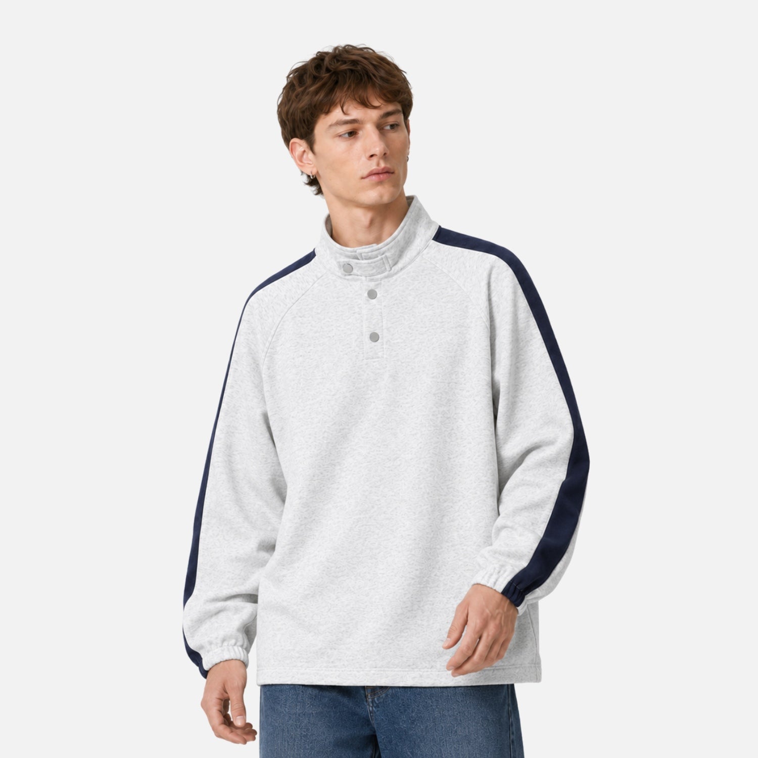 Raglan Half-Button Heavyweight Sweatshirt