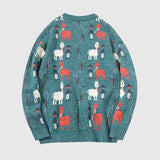 Vintage Animal & Forest Knit Sweater