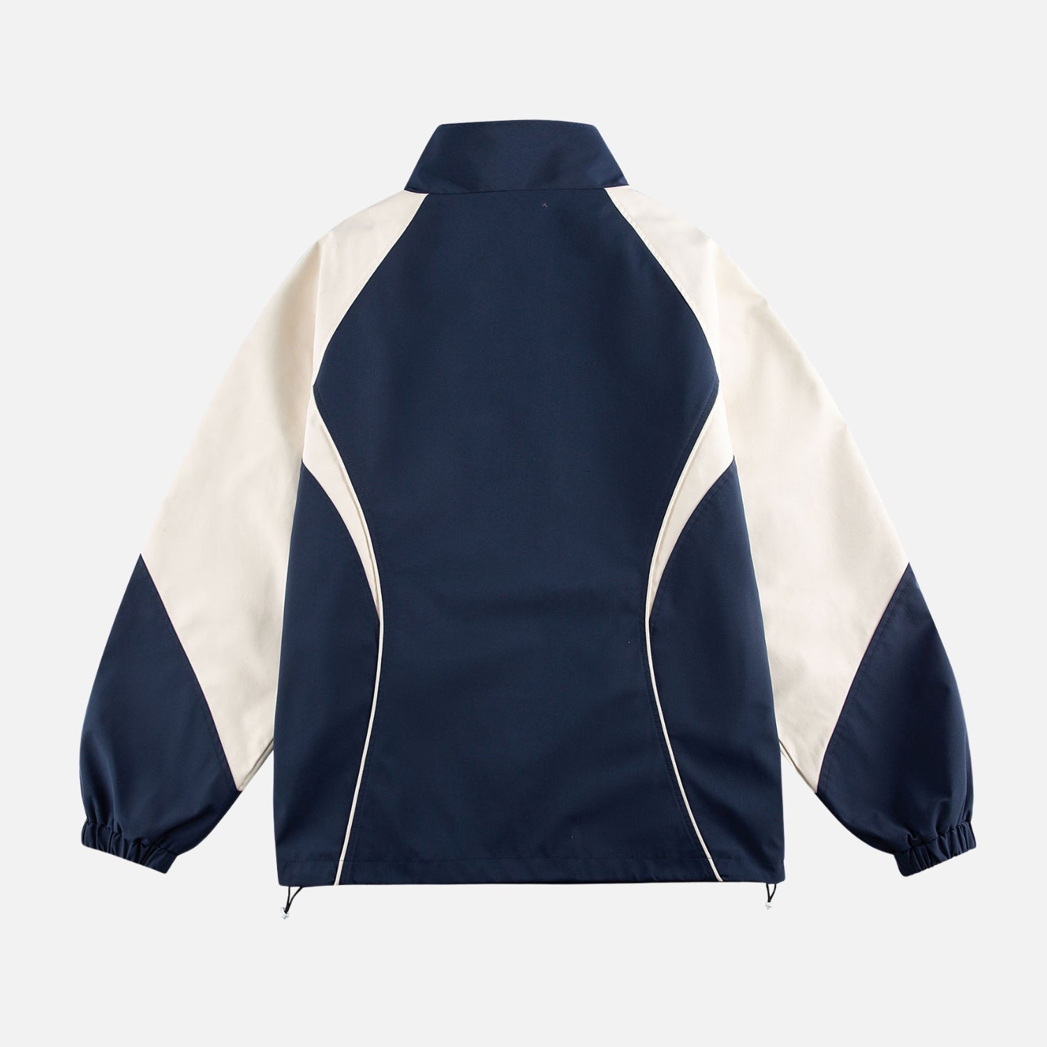 Vintage-Trainingsjacke mit Streifen und Stehkragen