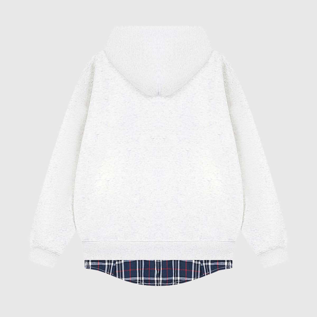 Two-Layer Plaid Hoodies