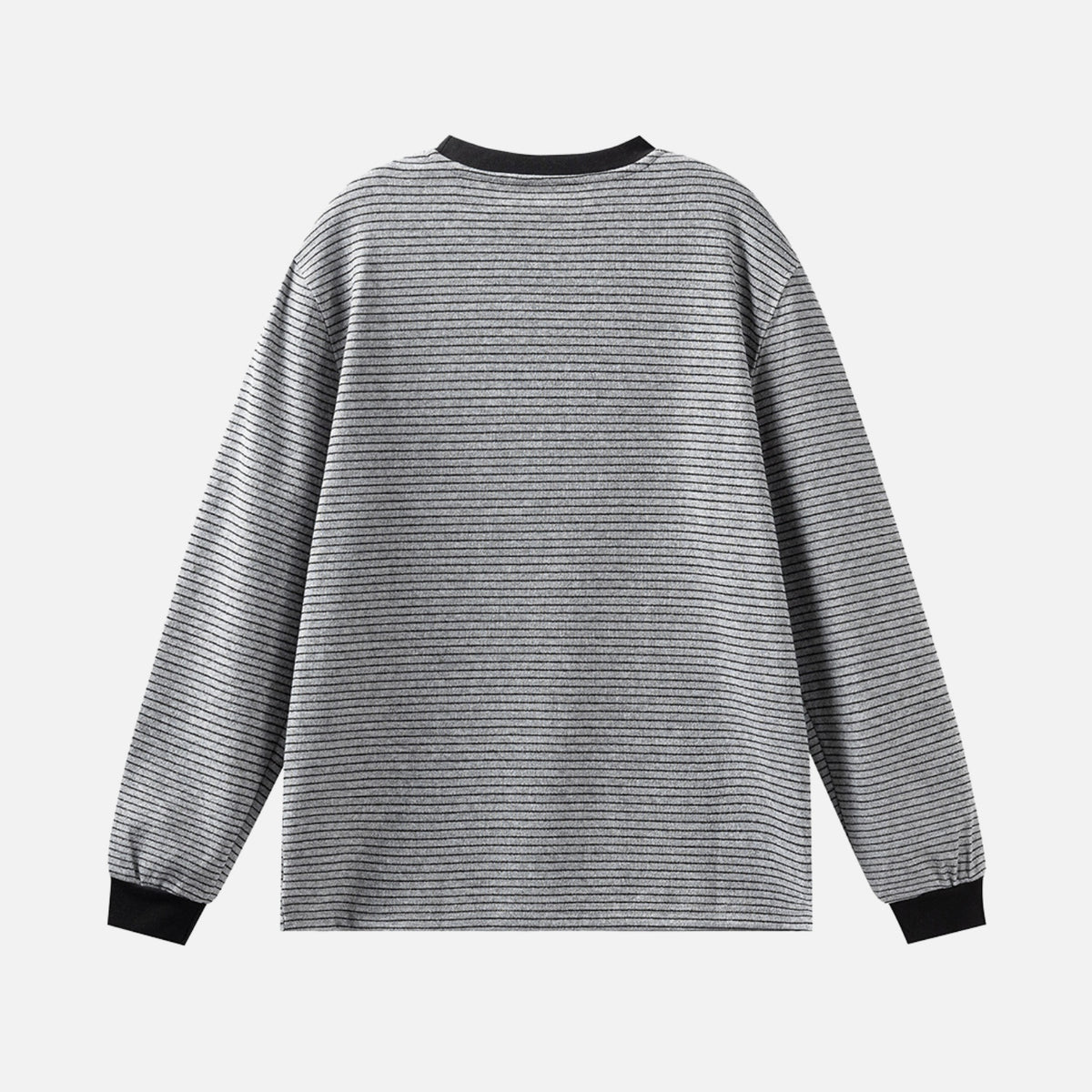 Striped Embroidered Crewneck Sweatshirt