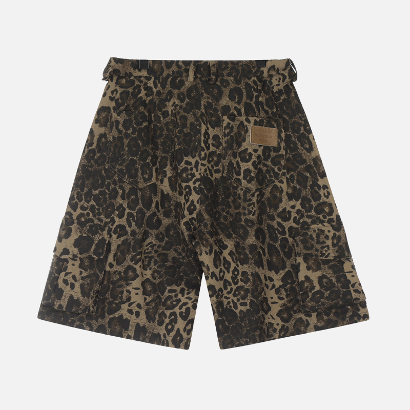Cargo-Shorts mit Leopardenmuster
