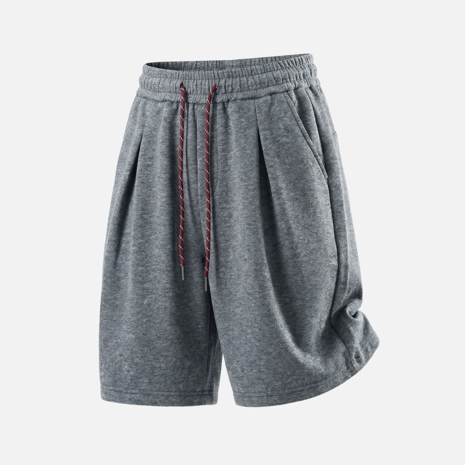 Contrast Drawstring Pleated Sweat Shorts