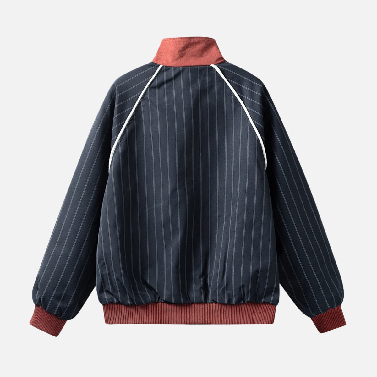 Vintage Striped Colorblock Utility Jacket