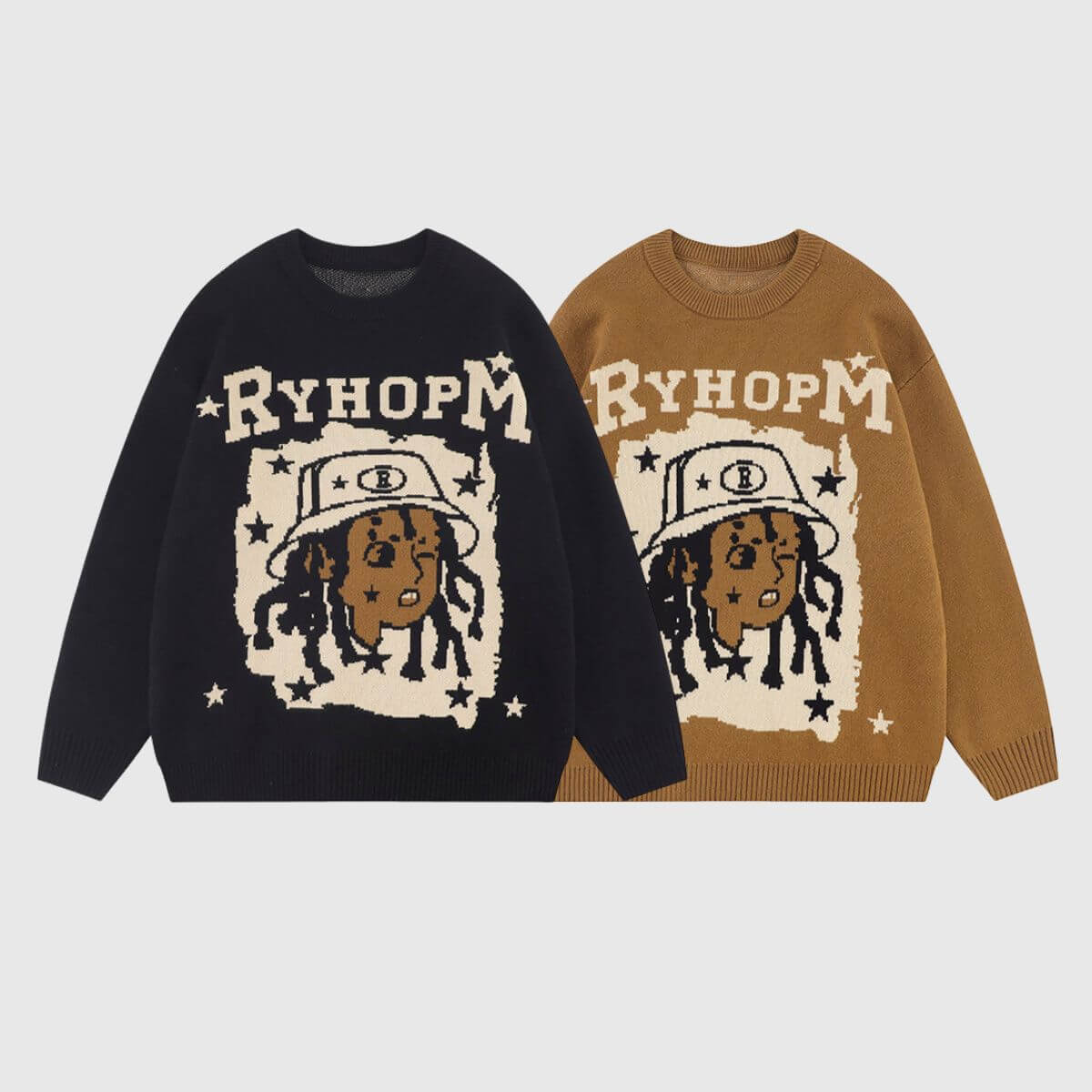 Strickpullover mit grafischer Stickerei