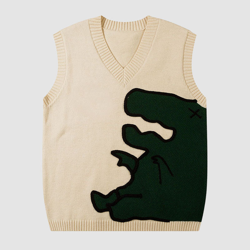 Playful Dinosaur Knit Vest