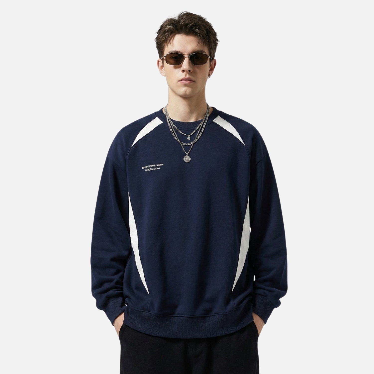 Colorblock Patchwork Crewneck Sweatshirt