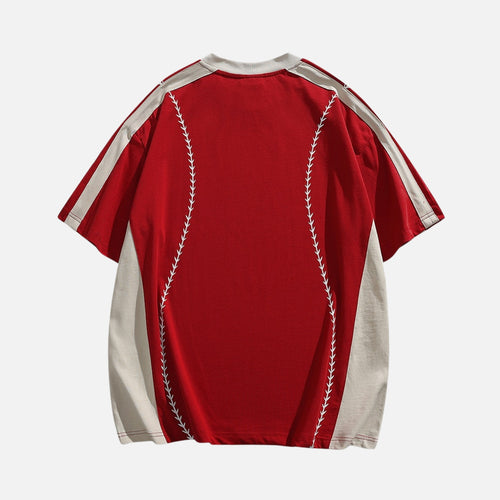 T-shirt in cotone "Baseball" a blocchi di colore