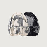 Individualistic Tie-Dye Letter Print Sweater