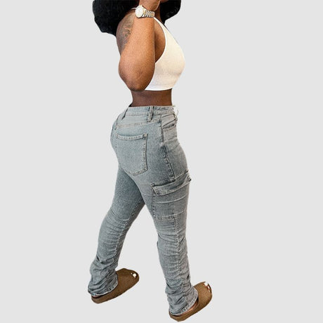 Side Pocket High Elasticity Jeans
