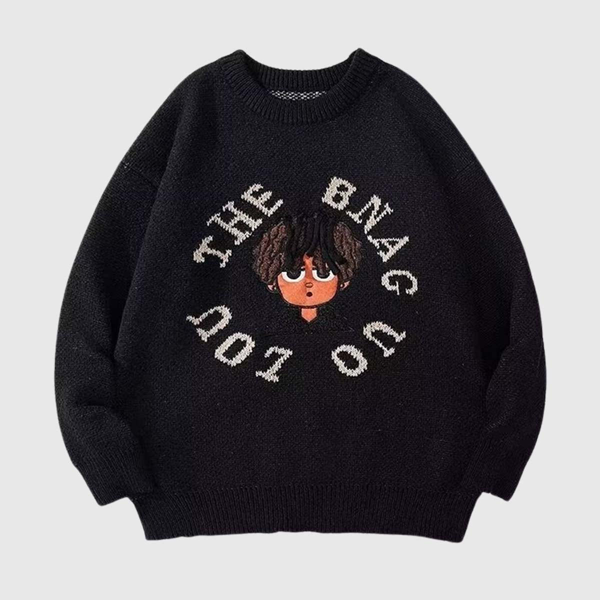 Hip-Hop Graphic Embroidered Sweater