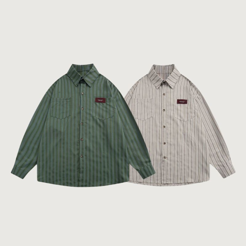 Camisa vintage de rayas verticales