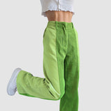Corduroy Patchwork Solid Color Casual Pants