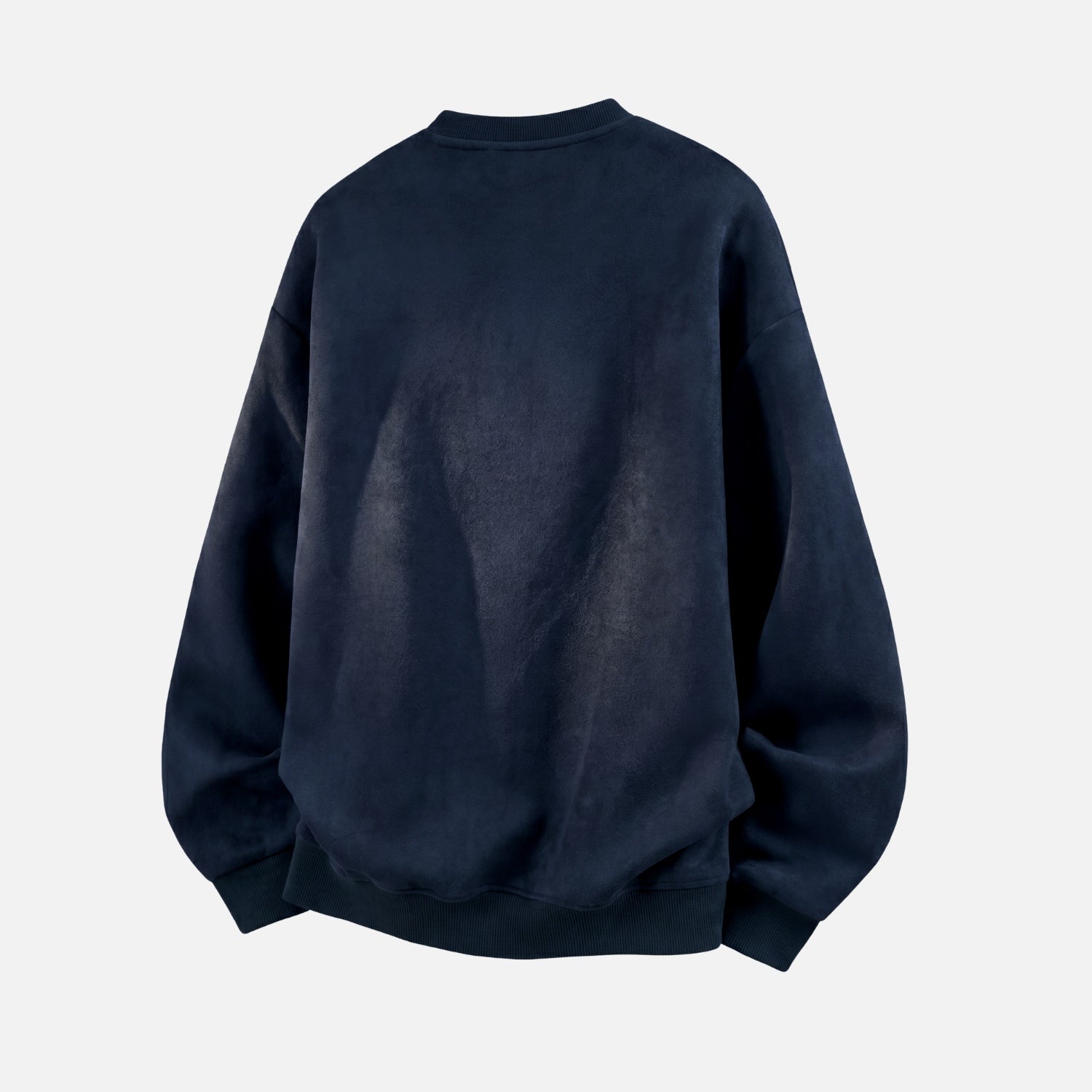 Suede-Texture Embroidered Sweatshirt