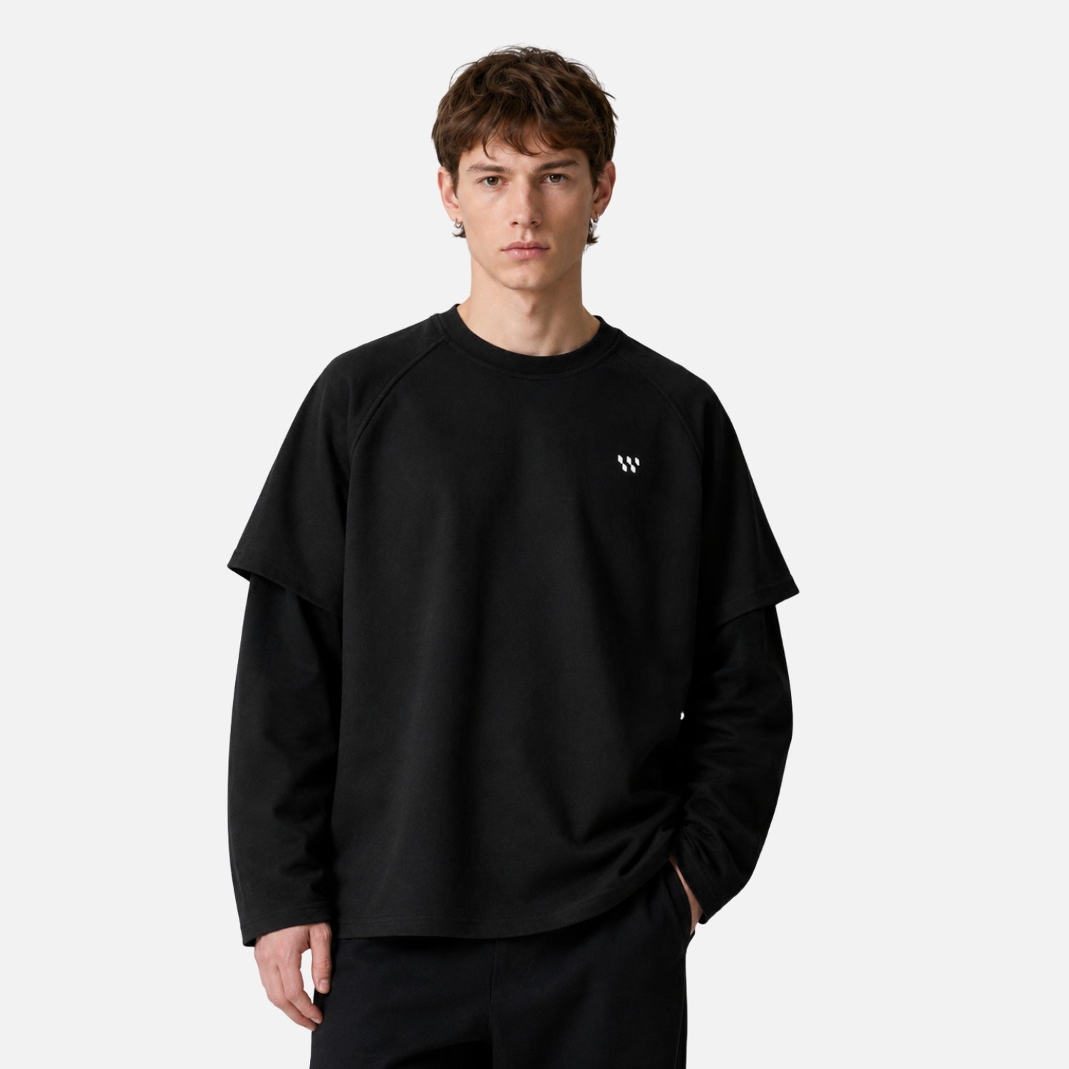 Droplet Print Layered Sweatshirt