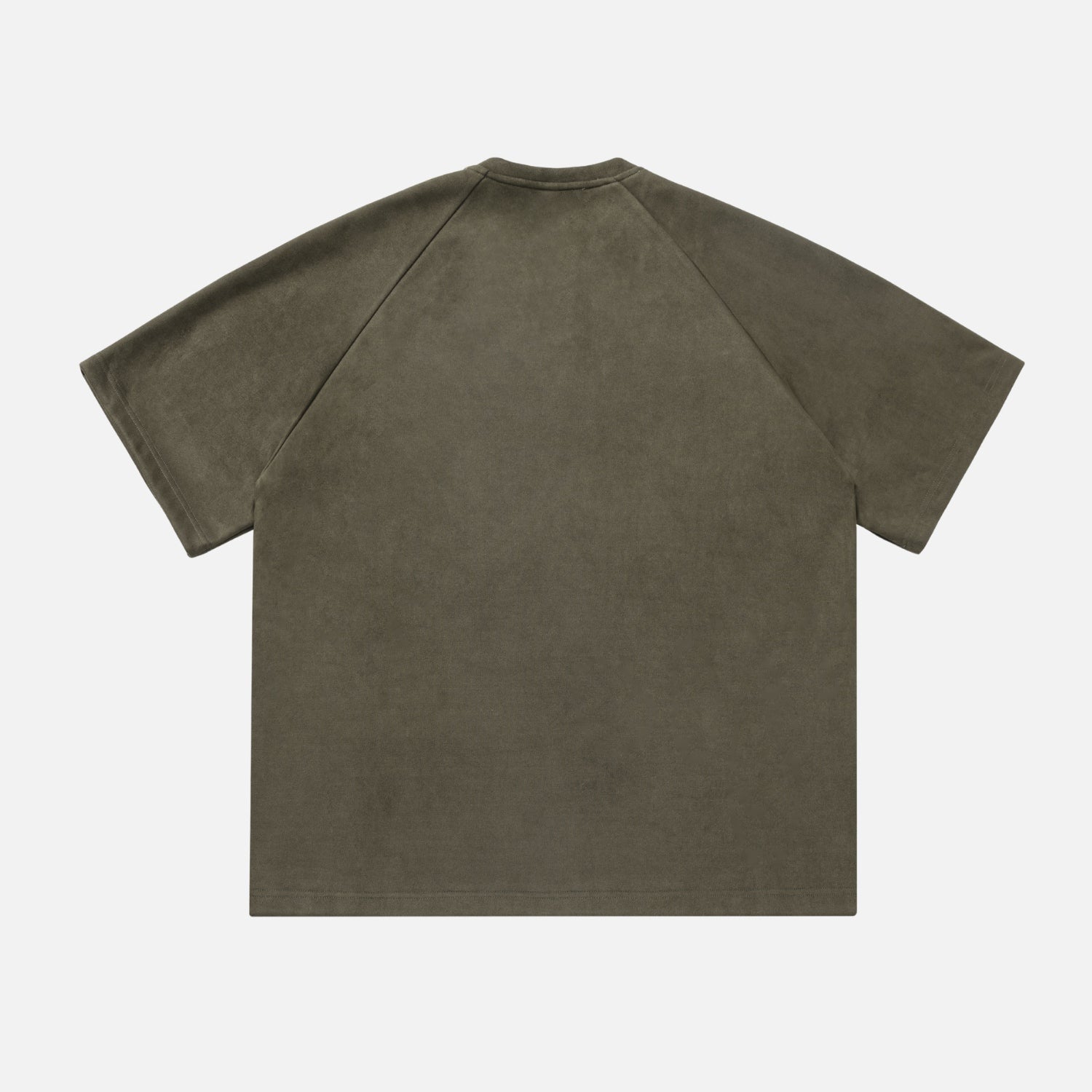 Paneled Faux Suede Short Sleeve Tee